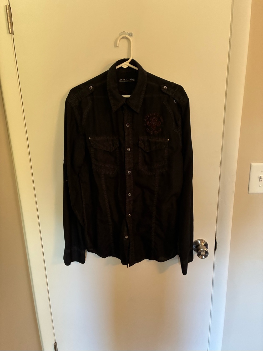 Affliction Black Men's Lightweight Button-Up Shirt